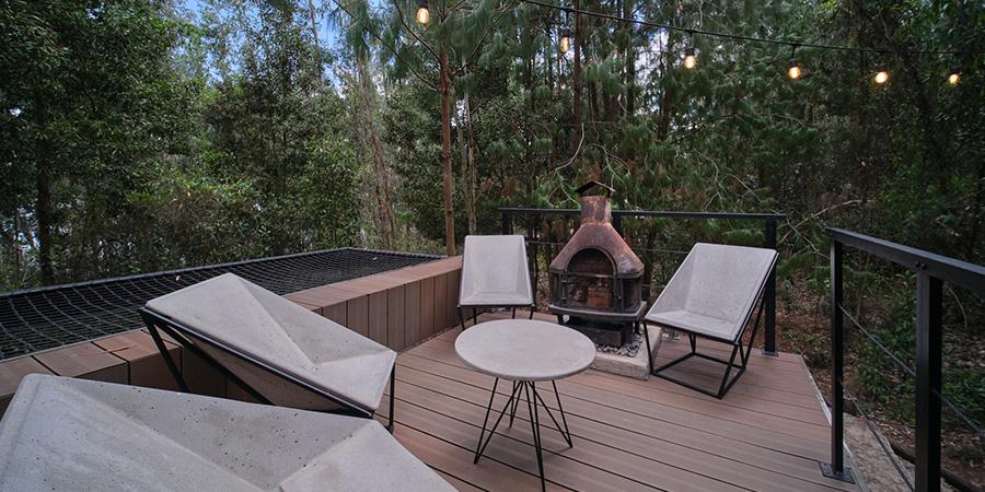 Glamping, deck y malla de descanso Cantú Glamping y Cabañas Paipa Glamping, deck y malla de descanso Cantú Glamping y Cabañas Paipa